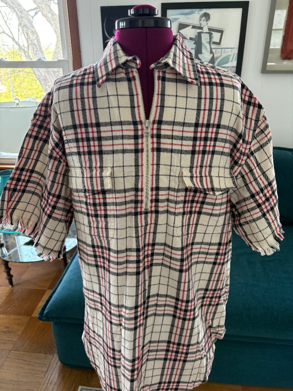 Men’s Ralph Lauren Short Sleeve Flannel Front Zipper Shirt